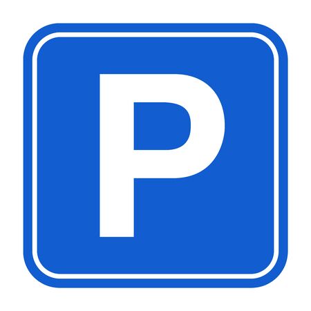 Blue Parking sign. Isolated vector illustrationのイラスト素材