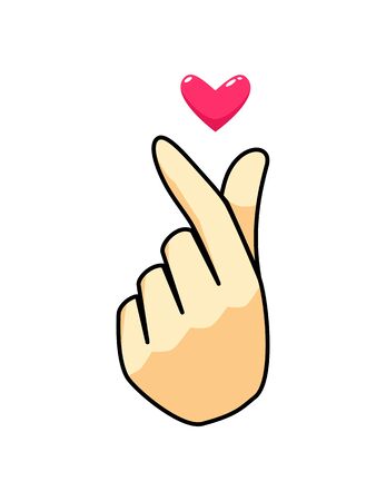 korean "Love" hand gesture. color versionのイラスト素材