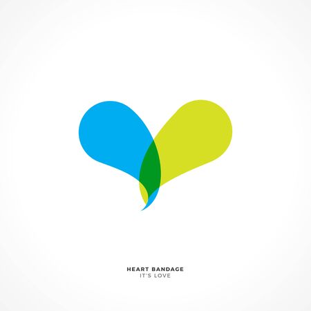abstract Heart icon from green and blue liquidのイラスト素材