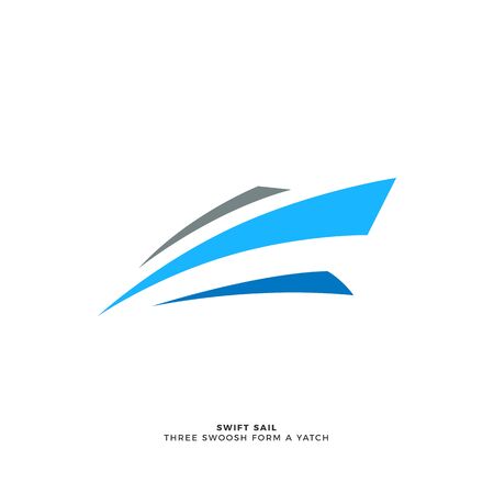 Three Swoosh form a sail. Isolated Vector Illustrationのイラスト素材