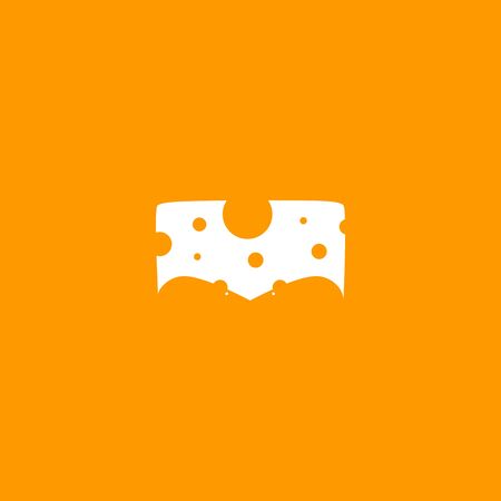 abstract sign of M letter with One Cheese and Two miceのイラスト素材