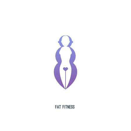abstract sign of a slender woman inside fat bodyのイラスト素材