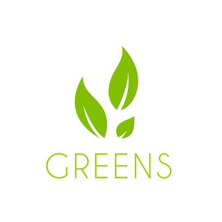Abstract Sign of Three Green Leavesのイラスト素材