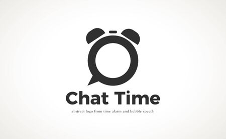 abstract sign of bubble chat mixed with alarm clock.のイラスト素材