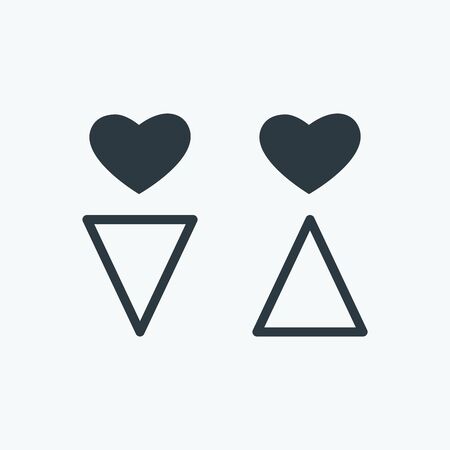 abstract Male and female icon with triangle bodyのイラスト素材