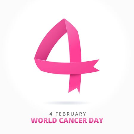 World Cancer Day - 4 February. Vector Illustrationのイラスト素材