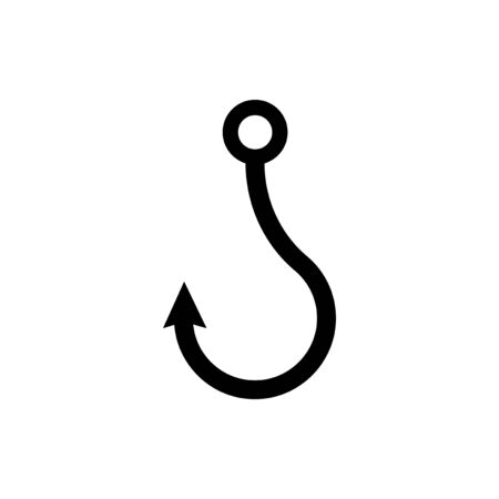 Black Fishing hook. Isolated Vector Illustrationのイラスト素材