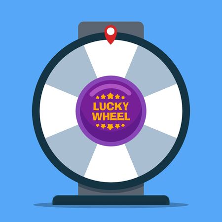 Blank Lucky Wheel on blue background. Vector Illustrationのイラスト素材