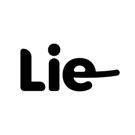 Conceptual sign of Lie Typography. Isolated vector Illustrationのイラスト素材