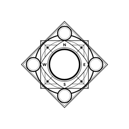 The Modern Black Compass. Isolated Vector Illustrationのイラスト素材