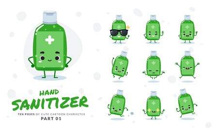 cartoon images of Green Soap. First set. Vector Illustrationのイラスト素材