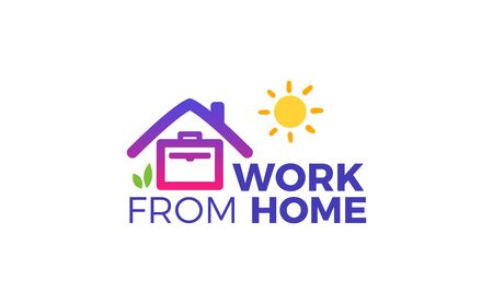 The Abstract sign of "work from home". Vector Illustrationのイラスト素材