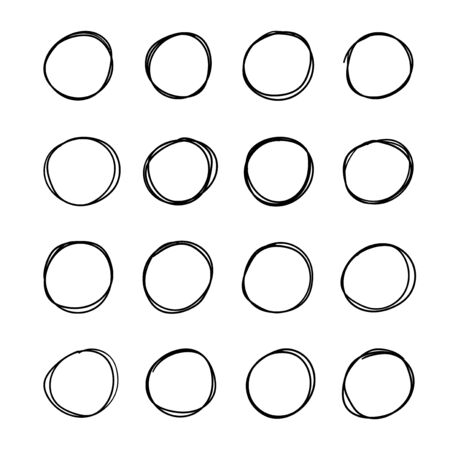 A doodle set of the circle. Vector Illustrationのイラスト素材