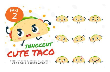 Vector set of cartoon images of Taco. Part 2のイラスト素材