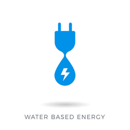 The Abstract sign of a power plug and a water. Water energy basedのイラスト素材