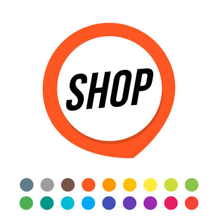 An abstract sign of GPS with shop text. Alternative colorのイラスト素材