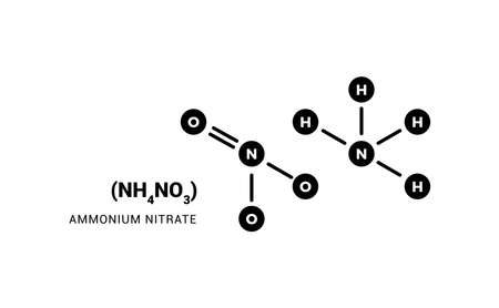 Ammonium Nitrate Formula. Isolated Vector Illustrationのイラスト素材