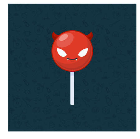 the devil candy with horn. isolated Vector Illustrationのイラスト素材