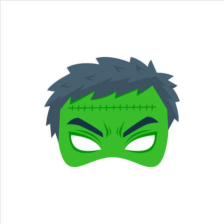 The Green Mad Mask. Isolated Vector Illustrationのイラスト素材