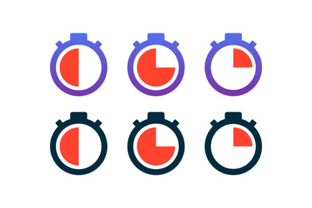 A set of stopwatch. 30 seconds, 45 seconds, 15 secondsのイラスト素材