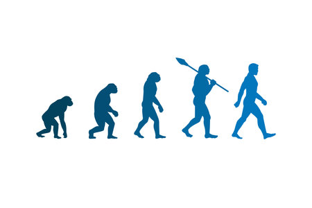 The evolution theory of man. Isolated Vector Illustrationのイラスト素材