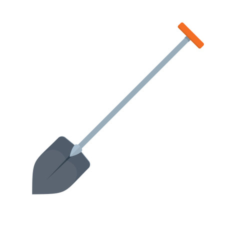 A Long Shovel. Isolated Vector Illustrationのイラスト素材