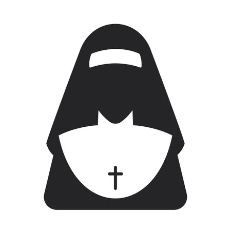 A portrait of a nun. Isolated Vector Illustrationのイラスト素材