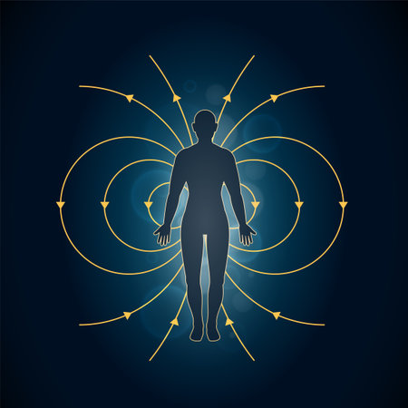 The Body Frequency on dark background. Isolated Vector Illustrationのイラスト素材