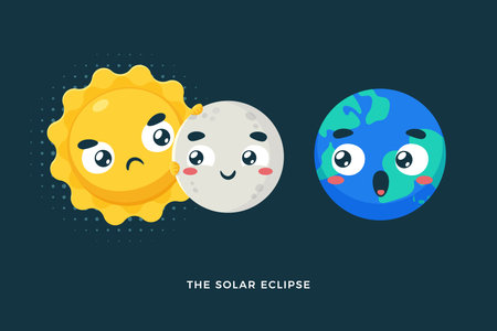 The Solar Eclipse. Isolated Vector Illustration.のイラスト素材