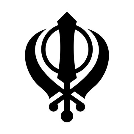 The Sign of Khanda. Isolated Vector Illustrationのイラスト素材