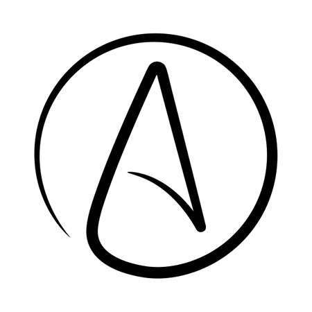 The Sign of atheist. Isolated Vector Illustrationのイラスト素材
