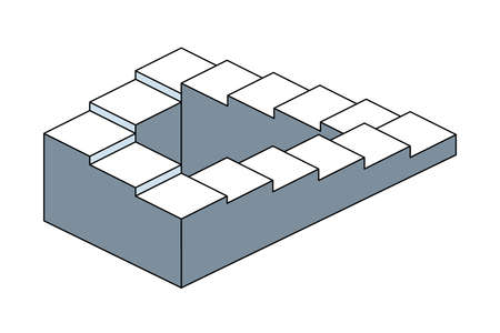 The Penrose Stairway. Isolated Vector illustrationのイラスト素材