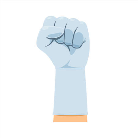 Clenching Fist with white glove. Isolated Vector Illustrationのイラスト素材
