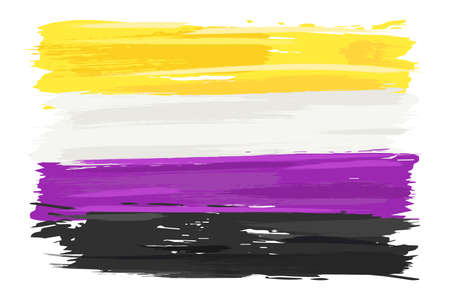 The non binary flag in grunge style. Isolated Vector Illustrationのイラスト素材