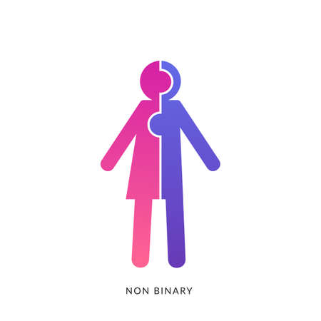 The non binary toilet sign. Isolated Vector signのイラスト素材