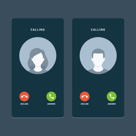 Calling Screen with faceless avatar. Isolated Vector Illustrationのイラスト素材