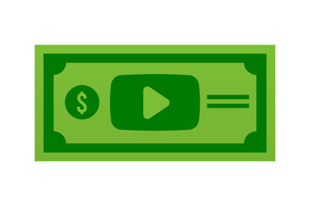 A Money Paper with a Play sign. Vector Illustrationのイラスト素材