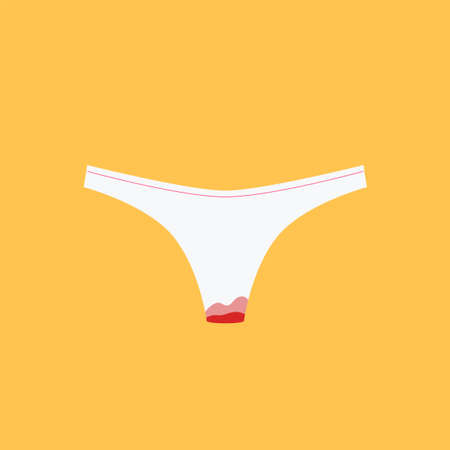 an underwear with blood stain. Isolated Vector Illustration