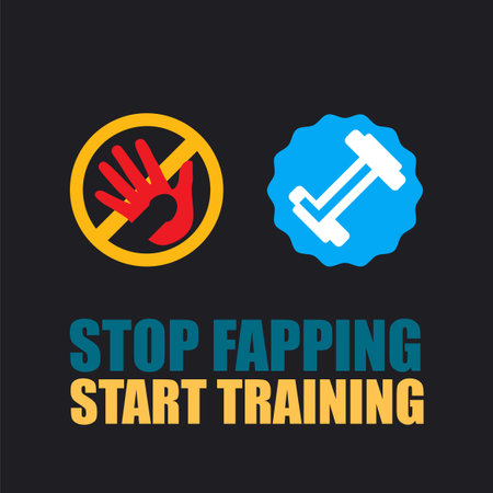 an abstract poster of Stop Fapping and Start trainingのイラスト素材