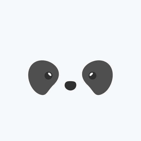 Simple face of Panda. Animal Face Illustration. Isolated Vectorのイラスト素材