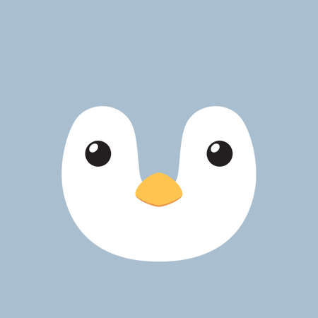 Simple face of Penguin. Animal Face Illustration. Isolated Vectorのイラスト素材