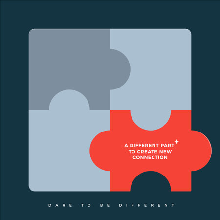 A red different puzzle. Dare to be different.のイラスト素材