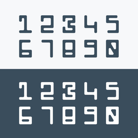 The Digital Number with Rounded edge. Isolated Vector Illustration.のイラスト素材