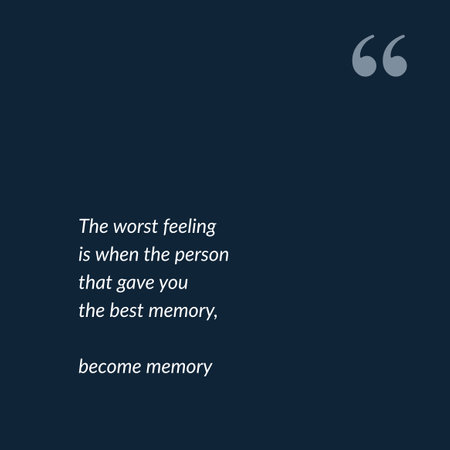 Quote. The worst feeling is when the best person become memory.のイラスト素材