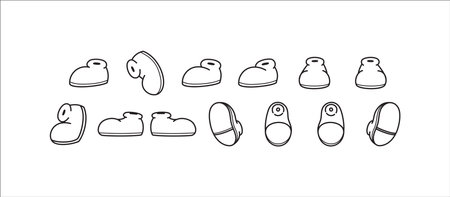 Compilation of cartoon Shoe. Cartoon Character elementsのイラスト素材