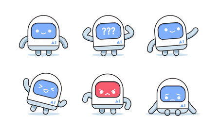 A collection of AI Robot. Isolated Vector Illustrationのイラスト素材