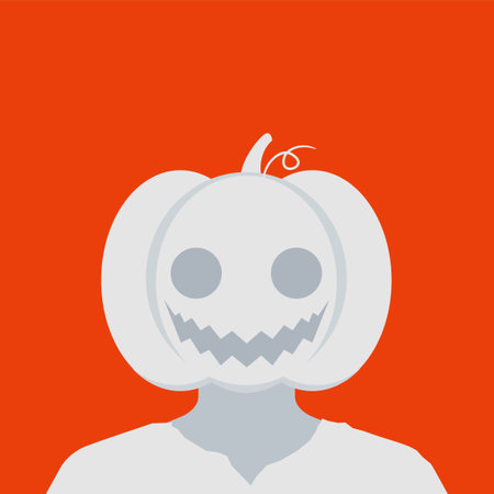 Portrait of the faceless Pumpkin head. Isolated Vector Illustrationのイラスト素材