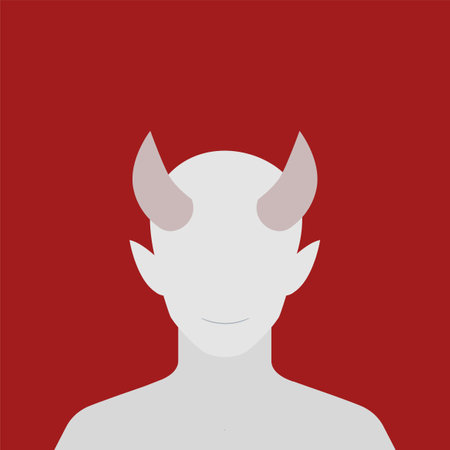 Portrait of the faceless Devil. Isolated Vector Illustration