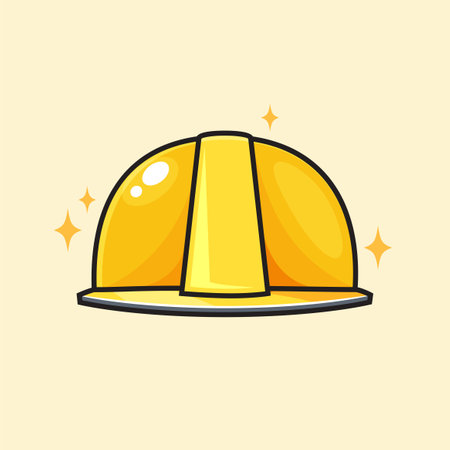 A Yellow Safety Helmet. Isolated Vector Illustrationのイラスト素材