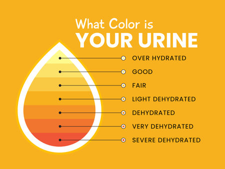 Infographic about Urine Color in Orange background.のイラスト素材